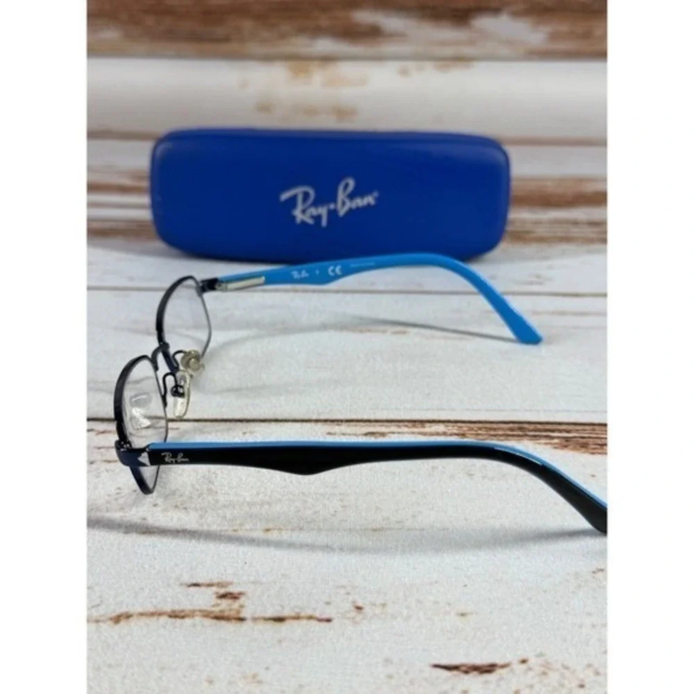 Ray-Ban RB1027 4000 Eyeglasses Frames Blue Black Rectangular 47-16-125 With Case